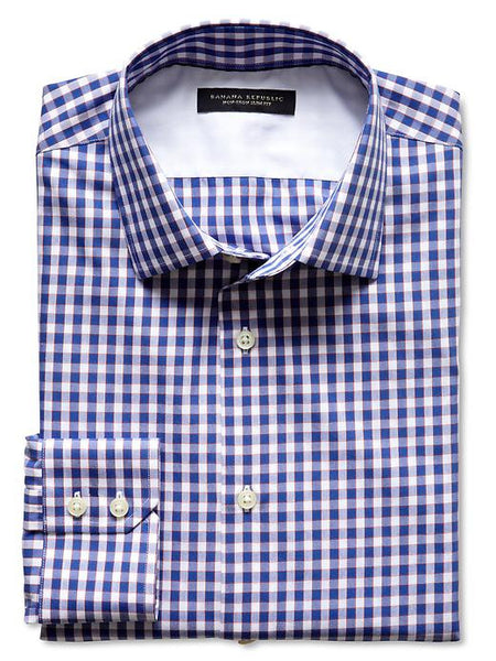 Slim fit non-iron gingham shirt
