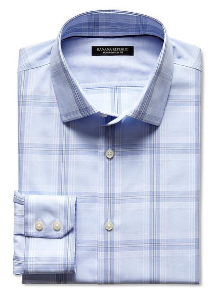 Slim fit non-iron multi-plaid shirt
